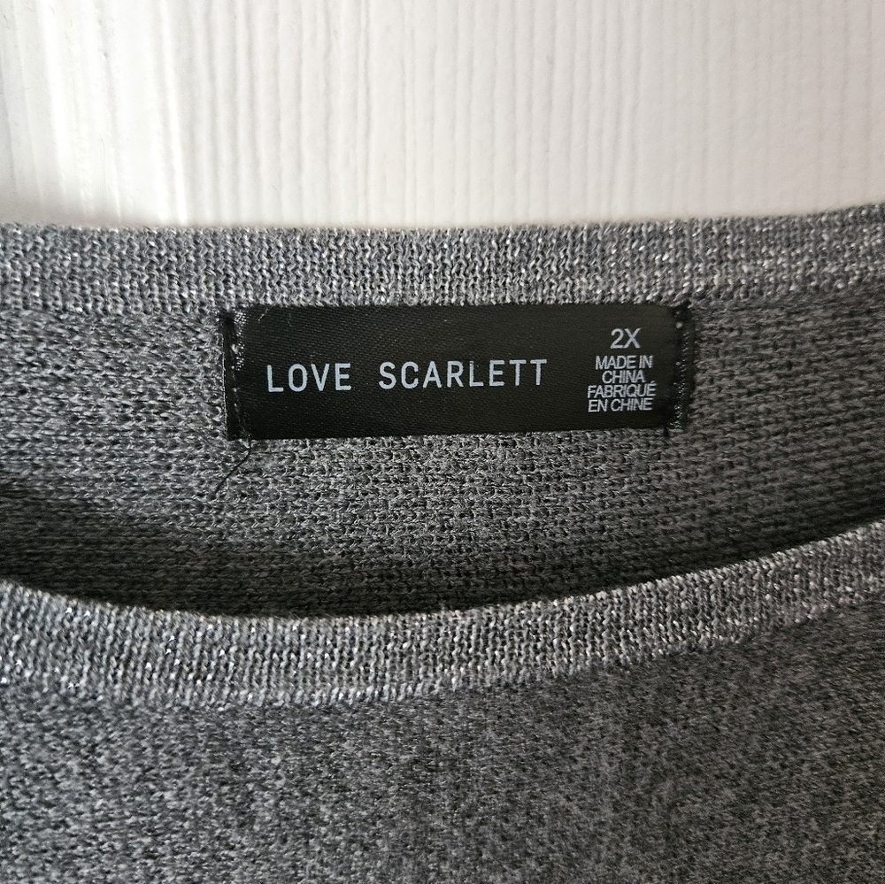 Love Scarlett Short Sleeve Silver Metallic Polka Dot Sweater Women Plus Size 2x - Picture 3 of 4